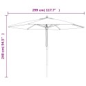 VidaXL Parasol ogrodowy na drewnianym słupku, piaskowy, 299x240 cm