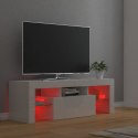 VidaXL Szafka TV z oświetleniem LED, biała, wysoki połysk, 120x35x40cm