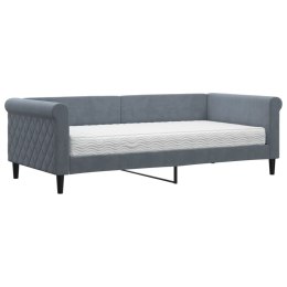 VidaXL Sofa z materacem do spania, ciemnoszara, 90x190 cm, aksamit