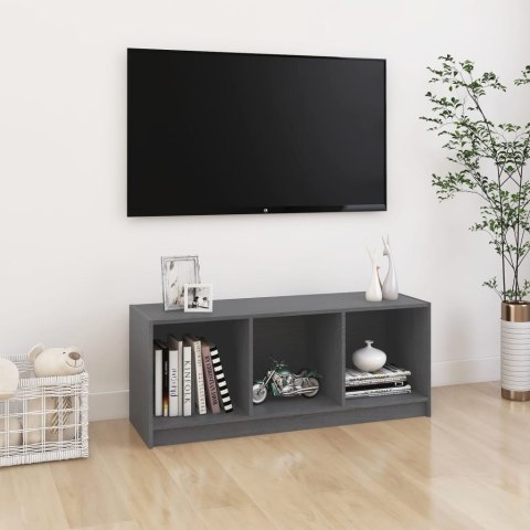 VidaXL Szafka pod telewizor, szara, 104x33x41 cm, lite drewno sosnowe