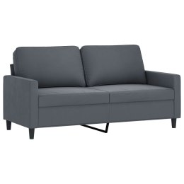 VidaXL Sofa 2-osobowa, ciemnoszary, 140 cm, tapicerowana aksamitem