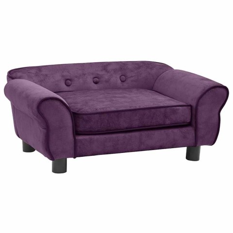 VidaXL Sofa dla psa, burgundowa, 72x45x30 cm, pluszowa