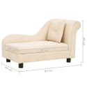 VidaXL Sofa dla psa, z poduszką, kremowa, 83x44x44 cm, pluszowa