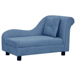 VidaXL Sofa dla psa, z poduszką, niebieska, 83x44x44 cm, pluszowa