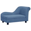 VidaXL Sofa dla psa, z poduszką, niebieska, 83x44x44 cm, pluszowa