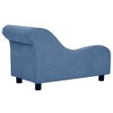 VidaXL Sofa dla psa, z poduszką, niebieska, 83x44x44 cm, pluszowa