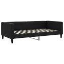 VidaXL Sofa rozsuwana z materacami, czarna, 100x200 cm, tkanina