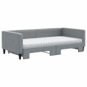 VidaXL Sofa rozsuwana z materacami, jasnoszara, 100x200 cm, tkanina