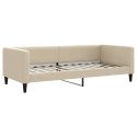 VidaXL Sofa rozsuwana z szufladami, kremowa, 90x200 cm, tkanina