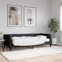 VidaXL Sofa z materacem, czarna, 90x190 cm, tkanina