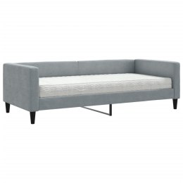 VidaXL Sofa z materacem, jasnoszara, 90x190 cm, tkanina