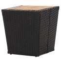 VidaXL Stolik herbaciany, czarny, 41,5x41,5x43 cm, rattan PE i akacja