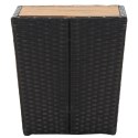 VidaXL Stolik herbaciany, czarny, 41,5x41,5x43 cm, rattan PE i akacja