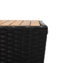 VidaXL Stolik herbaciany, czarny, 41,5x41,5x43 cm, rattan PE i akacja