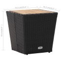 VidaXL Stolik herbaciany, czarny, 41,5x41,5x43 cm, rattan PE i akacja