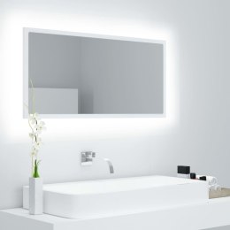 VidaXL Lustro łazienkowe z LED, białe, 90x8,5x37 cm, akryl