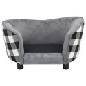 VidaXL Sofa dla psa, szara, 68x38x38 cm, pluszowa