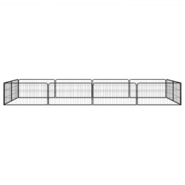 VidaXL Kojec dla psa, 12 panele, czarny, 100x50 cm, stal