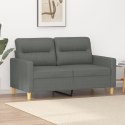 VidaXL Sofa 2-osobowa, ciemnoszara, 120 cm, tapicerowana tkaniną