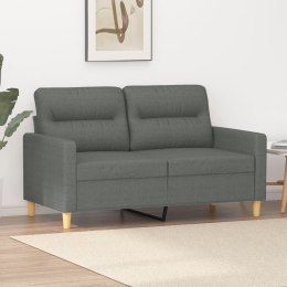 VidaXL Sofa 2-osobowa, ciemnoszara, 120 cm, tapicerowana tkaniną