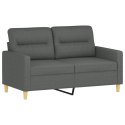 VidaXL Sofa 2-osobowa, ciemnoszara, 120 cm, tapicerowana tkaniną