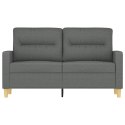 VidaXL Sofa 2-osobowa, ciemnoszara, 120 cm, tapicerowana tkaniną