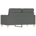 VidaXL Sofa 2-osobowa, ciemnoszara, 120 cm, tapicerowana tkaniną