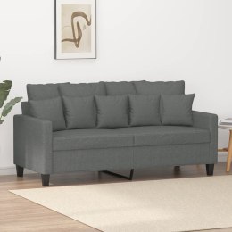 VidaXL Sofa 2-osobowa, ciemnoszara, 140 cm, tapicerowana tkaniną