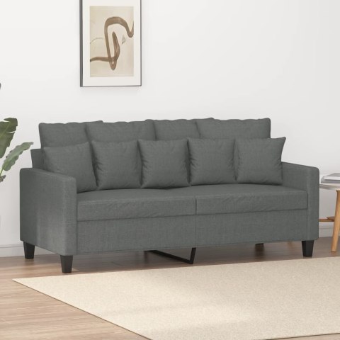 VidaXL Sofa 2-osobowa, ciemnoszara, 140 cm, tapicerowana tkaniną