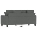 VidaXL Sofa 2-osobowa, ciemnoszara, 140 cm, tapicerowana tkaniną