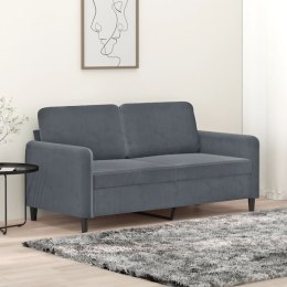 VidaXL Sofa 2-osobowa, ciemnoszary, 140 cm, tapicerowana aksamitem