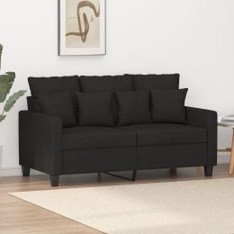 VidaXL Sofa 2-osobowa, czarna, 120 cm, tapicerowana tkaniną