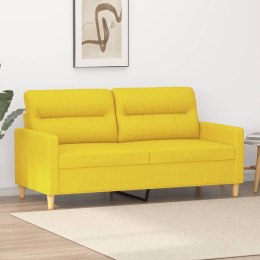 VidaXL Sofa 2-osobowa, jasnożółta, 140 cm, tapicerowana tkaniną