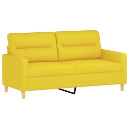 VidaXL Sofa 2-osobowa, jasnożółta, 140 cm, tapicerowana tkaniną