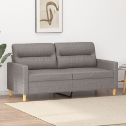 VidaXL Sofa 2-osobowa, kolor taupe, 140 cm, tapicerowana tkaniną