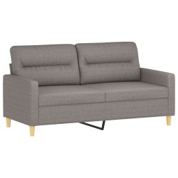 VidaXL Sofa 2-osobowa, kolor taupe, 140 cm, tapicerowana tkaniną