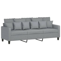 VidaXL Sofa 3-osobowa, jasnoszara, 180 cm, tapicerowana tkaniną