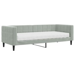 VidaXL Sofa z materacem do spania, jasnoszara, 80x200 cm, aksamit