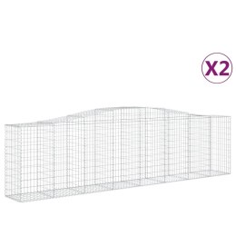 VidaXL Kosze gabionowe, 2 szt, 400x50x100/120 cm, galwanizowane żelazo