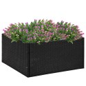 VidaXL Donica ogrodowa, czarna, 80x80x40 cm, rattan PE