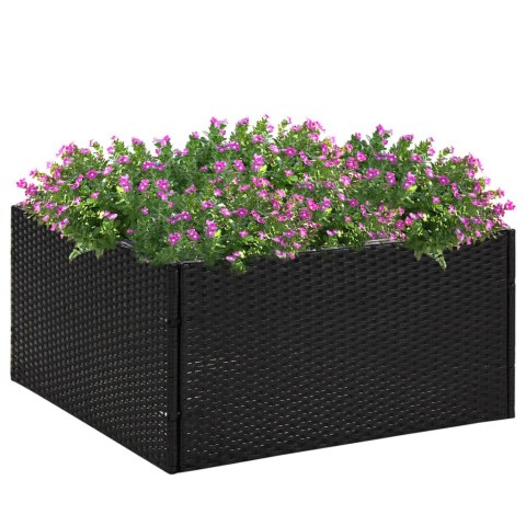 VidaXL Donica ogrodowa, czarna, 80x80x40 cm, rattan PE