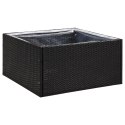 VidaXL Donica ogrodowa, czarna, 80x80x40 cm, rattan PE