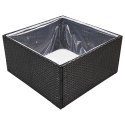 VidaXL Donica ogrodowa, czarna, 80x80x40 cm, rattan PE