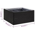 VidaXL Donica ogrodowa, czarna, 80x80x40 cm, rattan PE