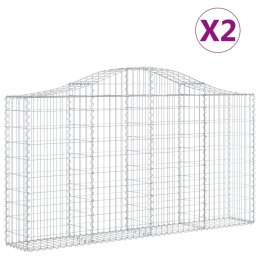 VidaXL Kosze gabionowe, 2 szt, 200x30x100/120 cm, galwanizowane żelazo