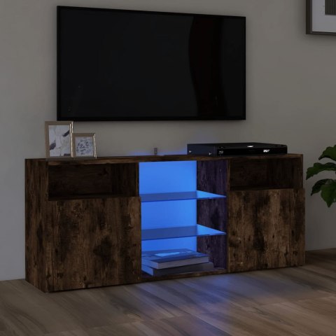 VidaXL Szafka TV z oświetleniem LED, przydymiony dąb, 120x30x50 cm