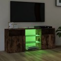 VidaXL Szafka TV z oświetleniem LED, przydymiony dąb, 120x30x50 cm