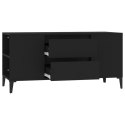 VidaXL Szafka pod TV, czarna, 102x44,5x50 cm, materiał drewnopochodny