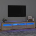 VidaXL Szafka pod TV z oświetleniem LED, dąb sonoma, 210x35x40 cm