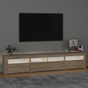 VidaXL Szafka pod TV z oświetleniem LED, dąb sonoma, 210x35x40 cm